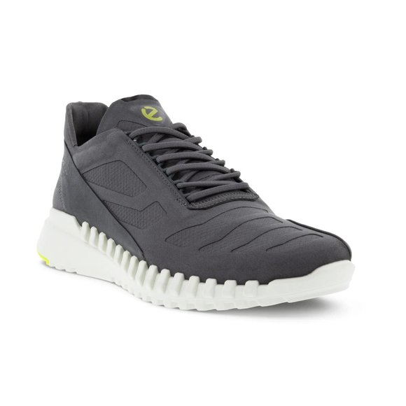 Ecco Men's Zipflex Breathru Hydromax Lace Sneaker Phorene Comfort Shoe Magnet 45 - Picture 1 of 9